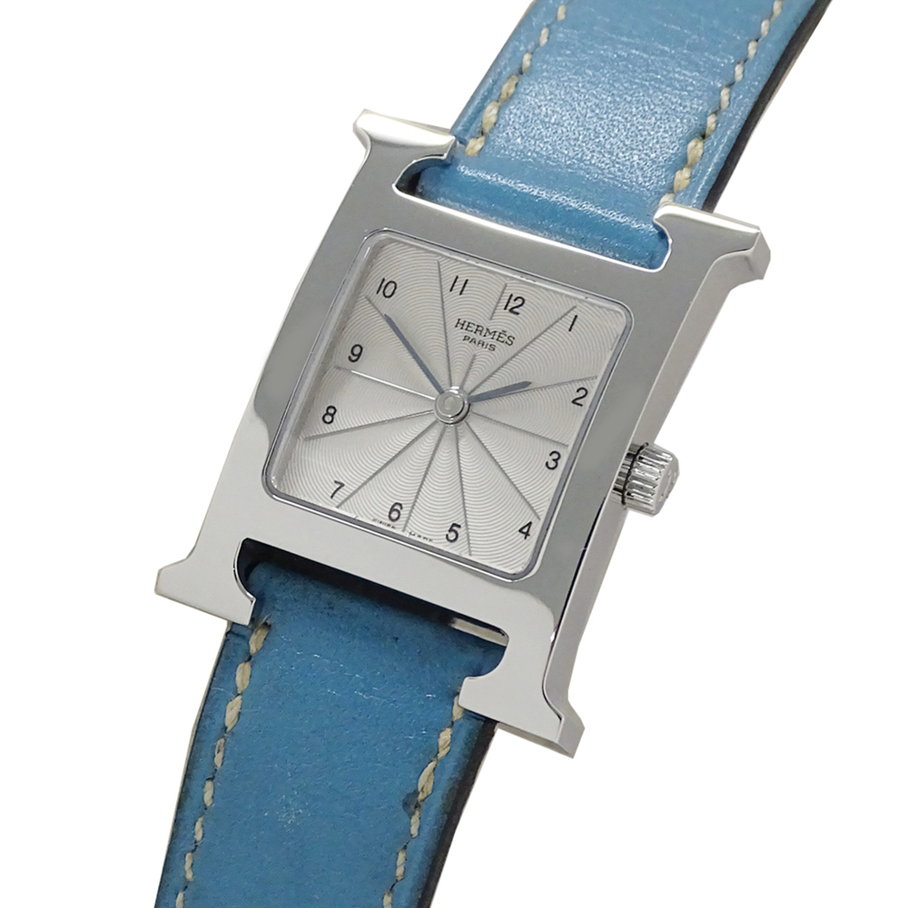 Hermes HERMES Women's Watch Brand H-Watch Quartz QZ Stainless Steel SS Leathe...